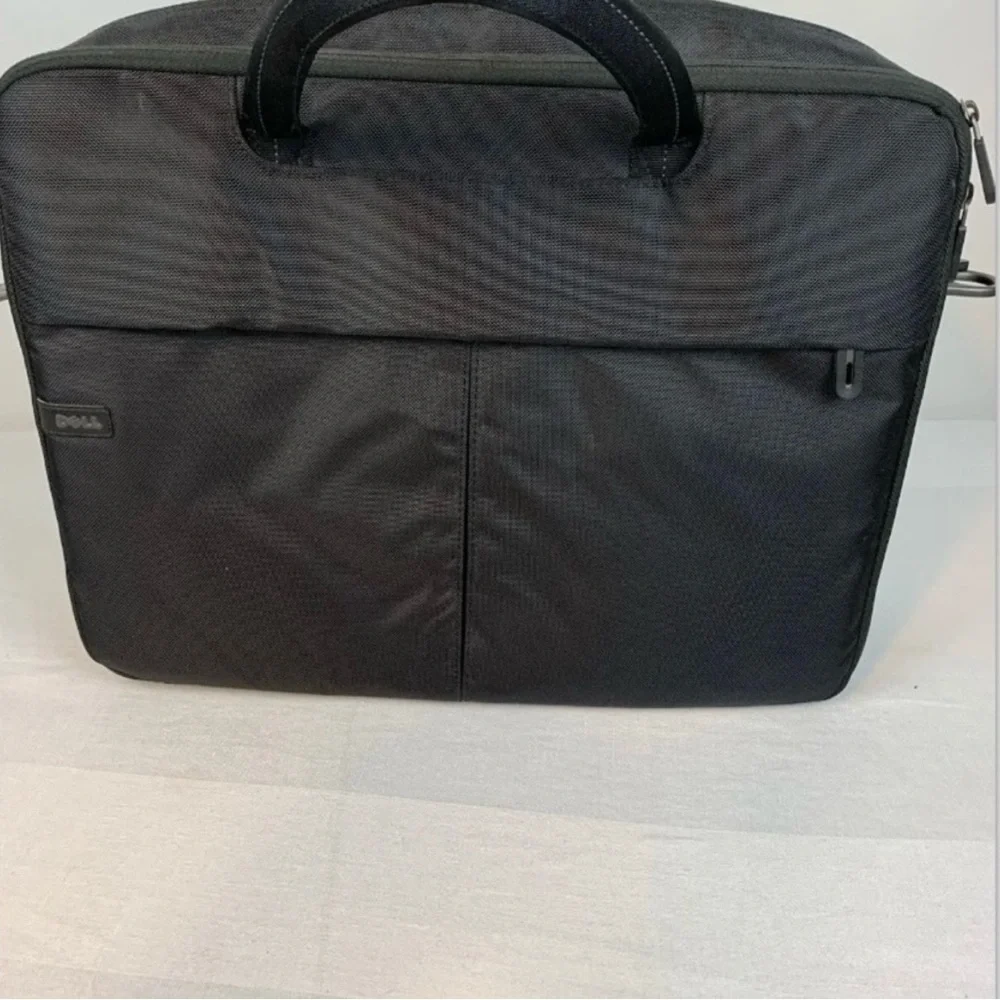 Dell Black Padded Laptop Bag with Top Handles and Structured Shape